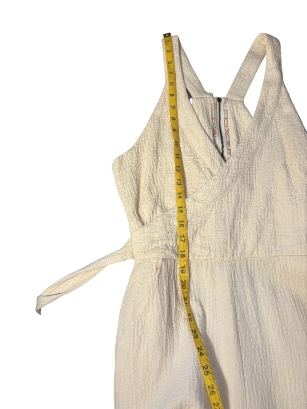 Anthropologie Demi Textured Jumpsuit in a cream featuring a wide-leg design - Picture 9 of 15